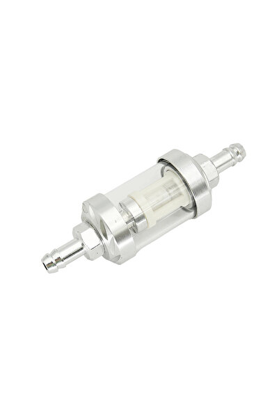 Choice Silver 8mm CNC Aluminum Alloy Glass Gas Fuel Gasoline Oil Filter Moto ...