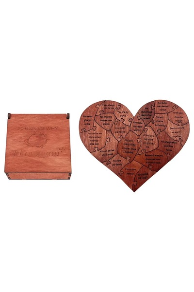 Choice Red 20 Reasons Why I Love You Puzzle Engraved Love Gift Home Decor Sen...