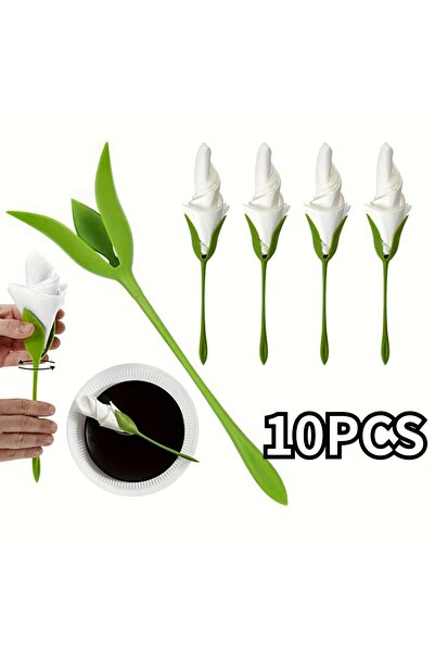 Choice 10pcs 10 Elegant Floral Napkin Holders-Suitable for Weddings,Parties,D...