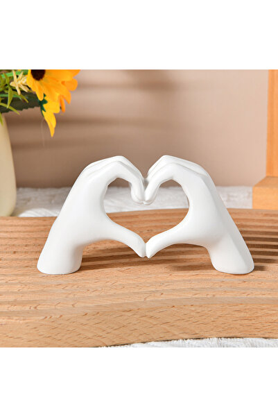 Choice3 T-7bai Gold Decoration, Heart Hand Statue Living Room Bedroom Decorat...