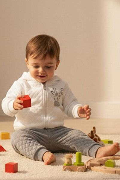 Breeze Baby Boy Tracksuit Set Cute Giraffe Printed Quilted Patterned 6 Months...