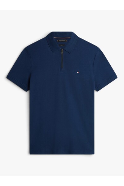 Tommy Hilfiger تي شيرت رجالي ذو ياقة بولو باللون الأزرق الداكن من Elevated Es...