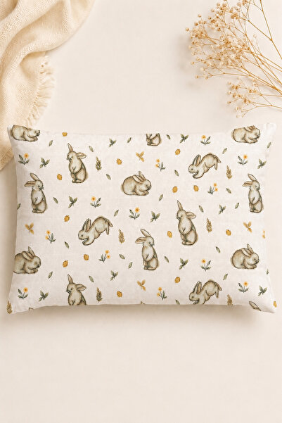 MORE HOME Muslin Baby Pillowcase with Cover 35X45 Rabbit Cream
