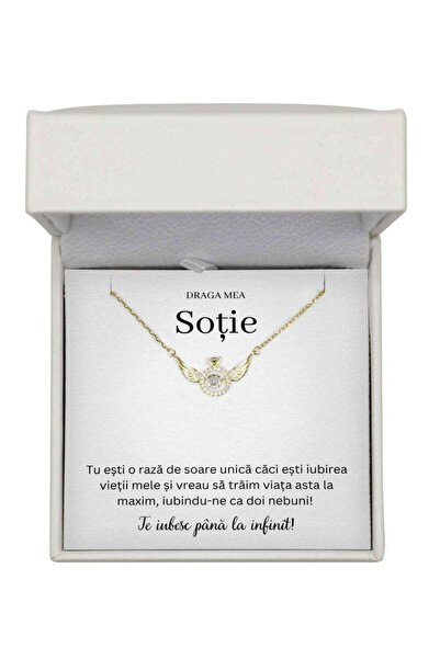 The Jewel Heart Cadou Guardian Angel cu aripi de înger pentru soție de Ziua E...