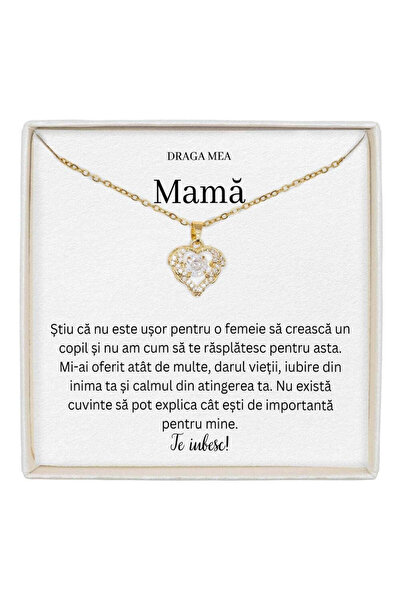 The Jewel Heart Colier True Love cadou pentru mamă de Ziua Ei, colier cu drag...