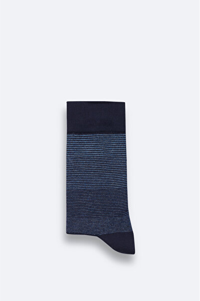 Avva Men's Navy Blue Bamboo Patterned Socks A52Y8501