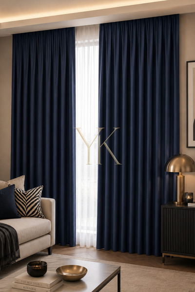 Yuka Light Blue Blackout Light-Proof Blackout Curtain, Pile-Free Single Panel...