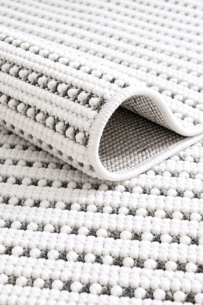 SANRUGS Home & Living PISA Krem Antrasit Şık ve Minimalist Tasarımlı, Yumuşak...