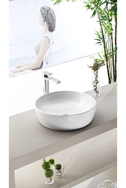 Turkuaz Cerastyle One Lavabo 46 Cm Yuvarlak Çanak Tezgah Üstü