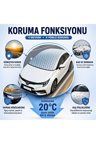 YETİŞENLER Araç Oto Araba Branda Ön Ve Tavan Yarım Branda Güneş Buz Kar Ve Do...