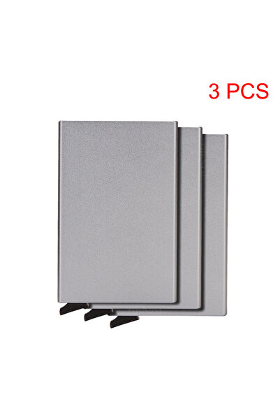 Choice12 Gray 3PCS Rfid Holder Metal Thin Slim Smart Wallet Men Women Wallets...