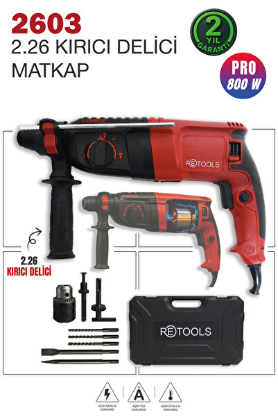 RETOOLS BORDO 800W 2.26 KIRICI DELİCİ MATKAP