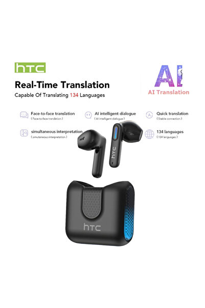 Choice Black-AI 2026 Language Translator Earbuds HTC NE49 TWS Low Latency Gam...