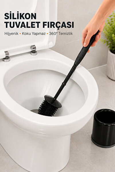 Sunplast Antibacterial Compact Silicone Toilet Brush - Toilet Toilet Brush - ...