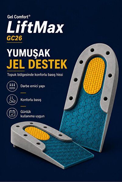 Gel Comfort GC26 5 cm Jel Boy Uzatıcı Yarım Tabanlık | Topuk Destekleyici Ortopedik Boy Uzatan Jel Topukluk