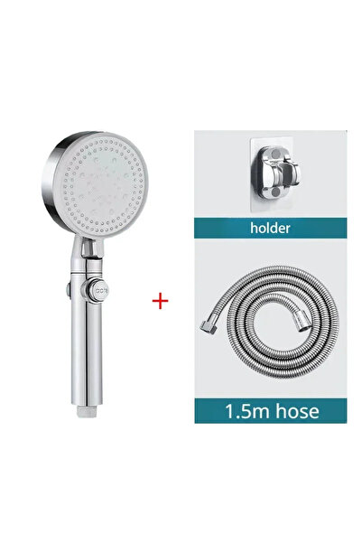 Choice1 Silver 3PCS SET Five-Mode High-Pressure Shower Head, Adjustable Showe...