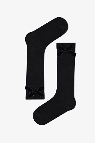 Penti Girl's Black Ribbon Trouser Socks