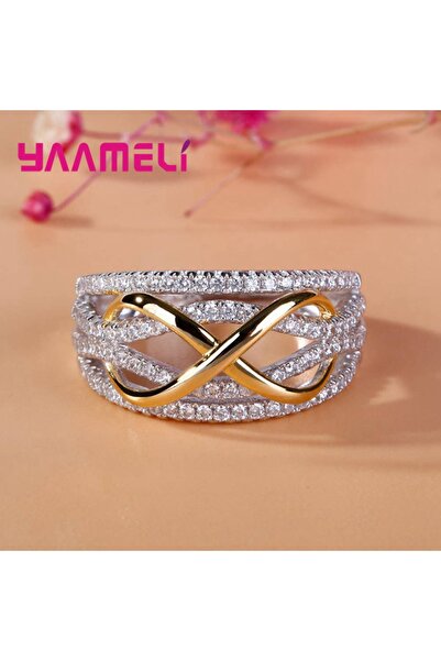 Choice 10 Infinity Love Ring 925 Sterling Silver Color Shining Cubic Zircon B...