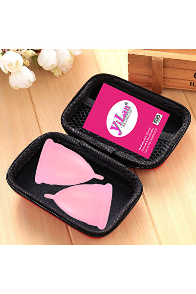 Choice1 S and L pink 3Pcs Medical Grade Silicone Menstrual Cup Women Mestrual...