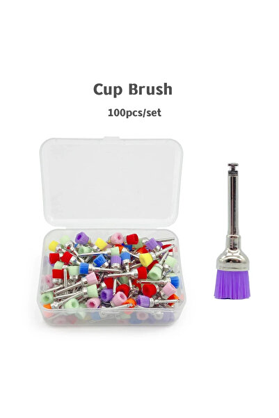 Choice Cup (100pcs) 100pcs Dental Nylon Polishing Brushes Head Mixed Color Bo...