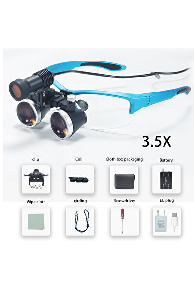 Choice5 نظارات مكبرة طبية زرقاء فاتحة 3.5X 5W، مكبر 2.5/3.5X، مكبر بصري ثنائي...