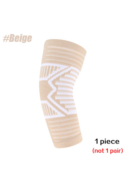 Choice M Beige 1pc Elbow Brace Compression Support Arm Sleeve for Men and Wom...