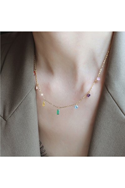 Choice 2629 Simple 18k Gold Color Stainless Steel Collarbone Chain Necklace F...