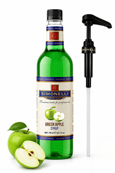 Simonelli Yeşil Elma Aromalı Kahve Şurubu 700 ml - İçecek ve Kokteyl Şurubu (...
