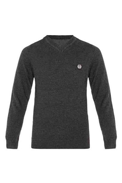 Cipo&Baxx Bp102 V-Neck Anthracite Children's Sweater