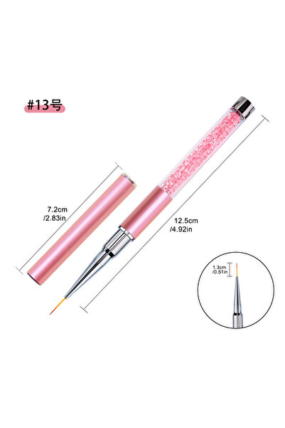 Choice Pink 13MM 1/6PCS Nail Art Brushes Set - Liner Brushes for Gel Polish D...