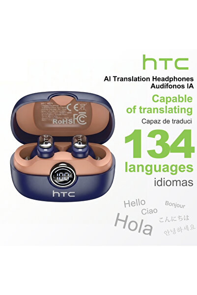 Choice1 blue AI HTC NE79 TWS Wireless Bluetooth Earphones: AI Translator Earb...
