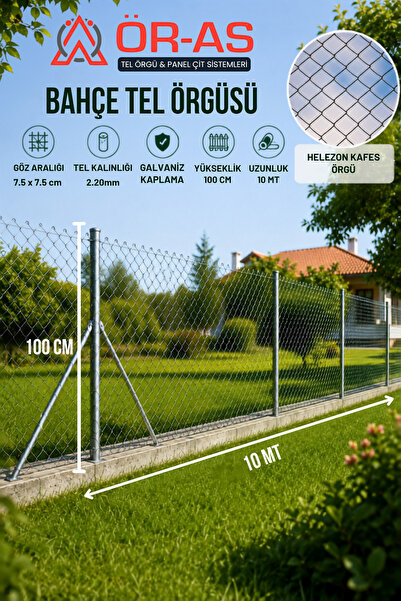 ÖR-AS TEL ÖRGÜ & PANEL ÇİT SİSTEMLERİ 7.5 x 7.5 Göz - 2.2mm-( 100'lük - 10 Mt...