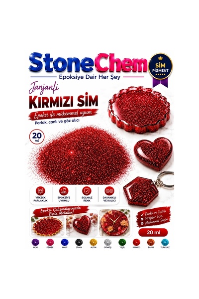 stonechem Epoksi Bazlı KIRMIZI Parlak sim 20 Ml
