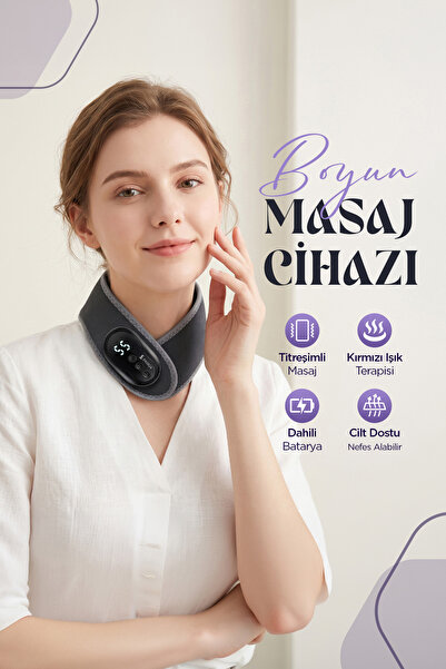 EN SİGA Isıtmalı Titreşimli Boyun Masaj Aleti 5 Kademe Dijital Ekran 1800 mAh