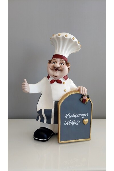 TY Design Mutfak dekorasyon aşçı biblo. Şişe tutan.(36cm x 20cm) - İstediğini...