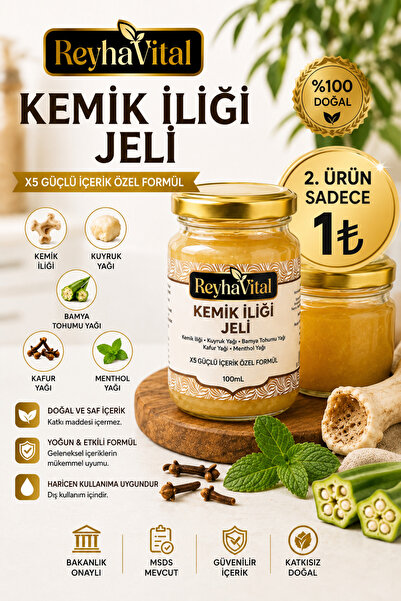 Reyha Vital Kemik İliği Jeli 100 ML(Kemik İliği,Kuyruk Yağı,Kafur Yağı,Bamya ...