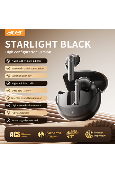Choice black Acer Ohr546 Bluetooth Headphones 2025 New Model Wireless Earphon...