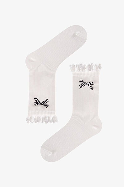 Penti Marsmelov Zebra Bowtie Pamuklu Soket Çorap