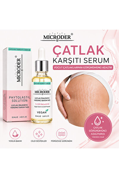 MİCRODER Çatlak Karşıtı Yag 50 ml | Vücut Çatlak Giderici Bakım Yagı | + Derm...