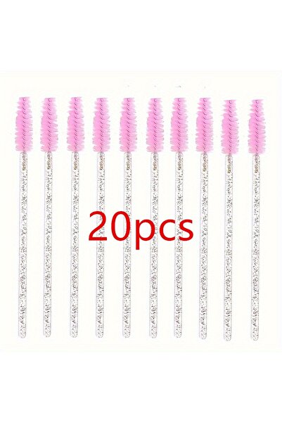 Choice 20pcs Pink 20 PCS Eyelash and Eyebrow Brush Set—Not Waterproof, Ammoni...
