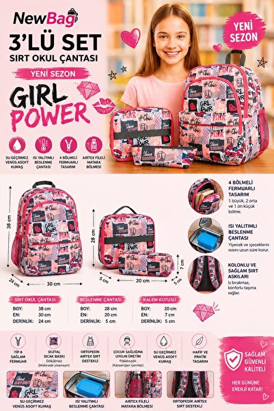 NewBag Girl Power Set de 3 rucsac pentru fete - Noul sezon