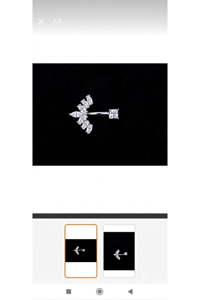 AyçaSilver Işıltım zirkon taşlı göbek piercing