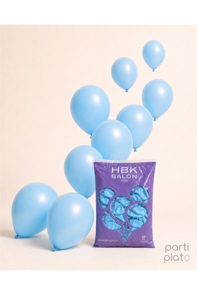 HBK Balon Pastel Açık Mavş 11 İnç Lateks Balon 100’lü Paket – Parti ve Süslem...