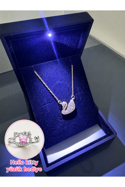 shop IŞIKLI KUTUDA GOLD KUĞU KOLYE ÇELİK