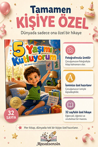 MasalSensin Doğum Günü Kişiye Özel Çocuk Hikaye Kitabı - İsme Özel Masal - Ço...