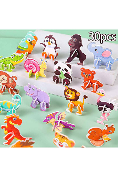Choice 30pcs 30Pcs Mini Cartoon Animal DIY Paper Jigsaw Puzzles Toys For Kids...