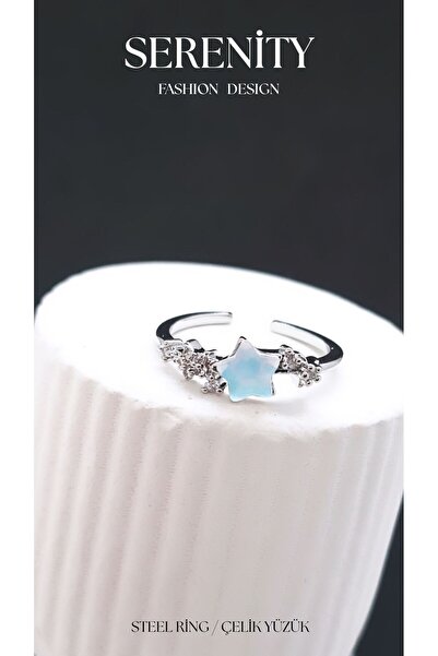Serenity Zircon Stone Minimalist Steel Plated Ring