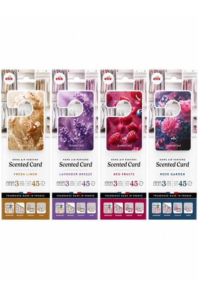 Elix Pachet 4 seturi odorizante parfumate tip card pentru dulap si haine: Lav...