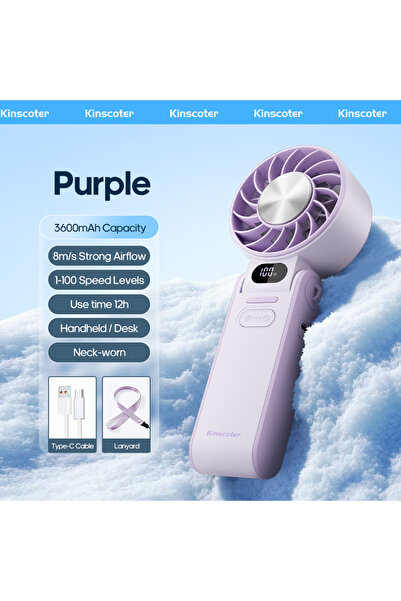 Choice5 3600mAh B Purple ICE Portable High Speed Cooling Handheld Fan 3600mAh...