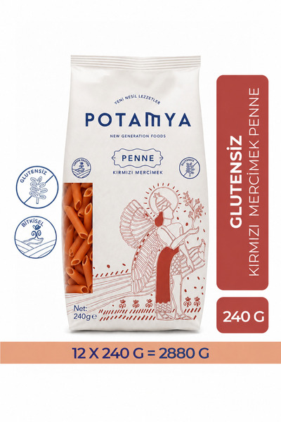 POTAMYA Glutensiz Kırmızı Mercimek Penne 240g